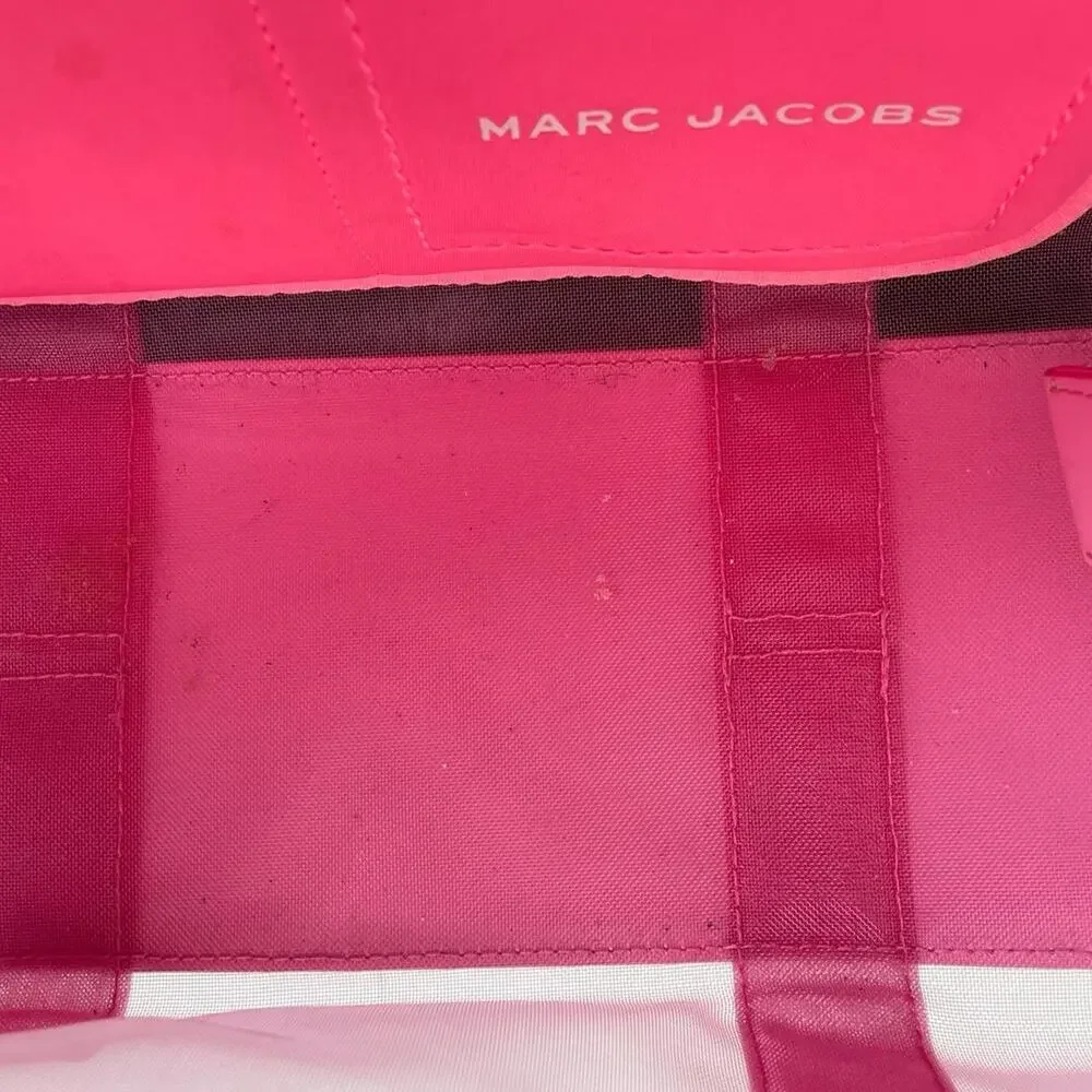 Marc Jacobs Bubblegum Pink Mesh Leather Medium The Tote Bag 2way Kawaii Beach - Picture 5 of 6